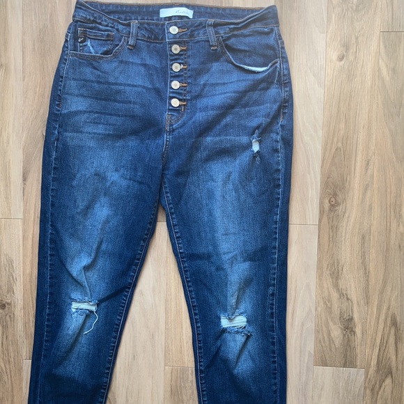 Kancan button fly distressed raw hem jean size 15 / 31 - Picture 5 of 17